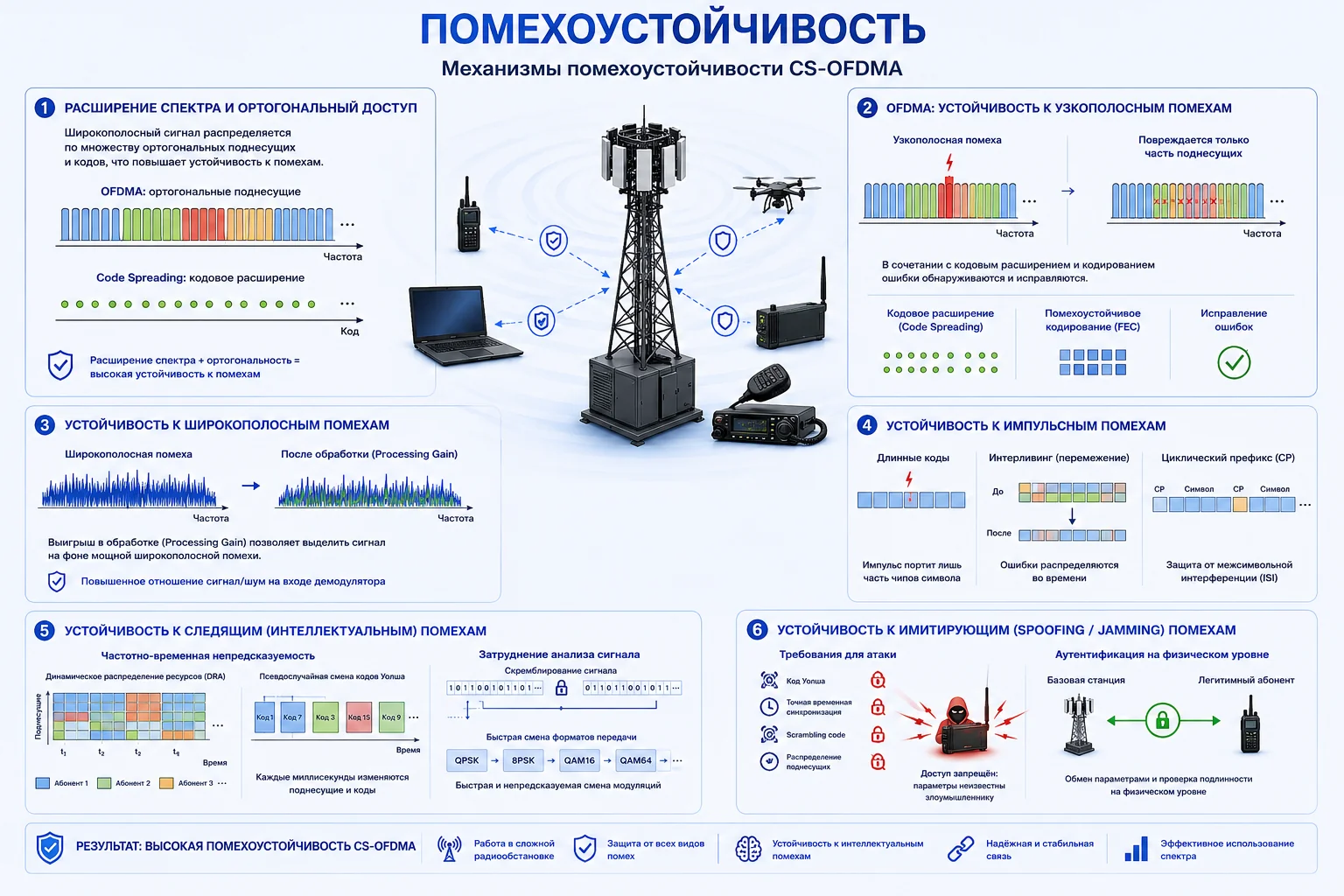 Помехоустойчивость — механизмы помехоустойчивости CS-OFDMA